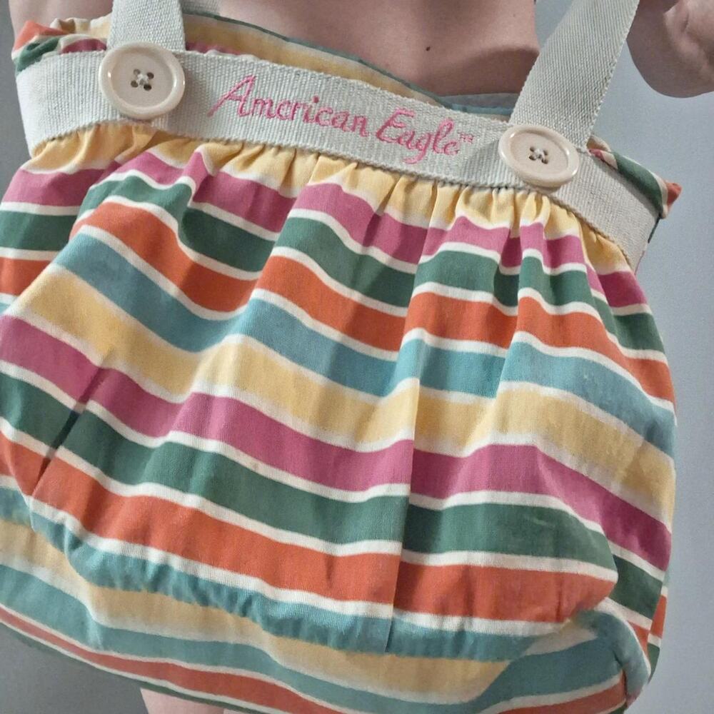 VINTAGE Y2K American Eagle Striped Tote Bag 🌈🧷